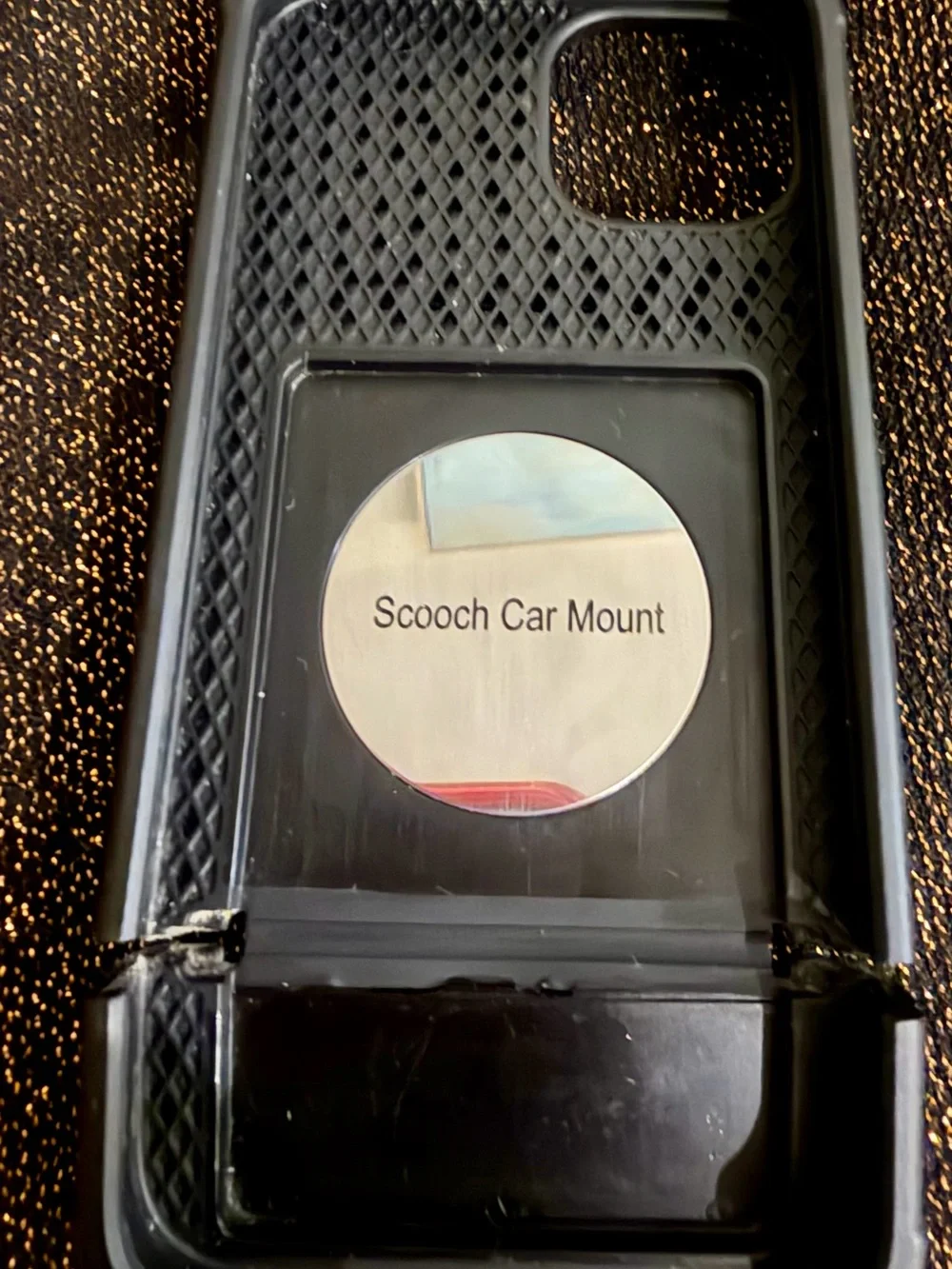 Scotch for iPhone 13 w/Hidden Card Holder-Wingmate Wallet Case Black Marble-USED